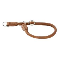 Collar de cuero Hunter Round & Soft marrón para perros - máx. 50 cm (L), diámetro 10 mm