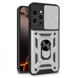 Cool Funda Hard Ring Plata para iPhone 16 Pro Max