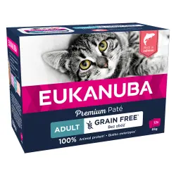 Eukanuba Grain Free Adult 12 x 85 g para gatos - Salmón