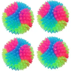 HausPets Pelota saltarina LED de 4 piezas perros gatos, ¡muy divertida! - 4 piezas cortadas con cuchillo
