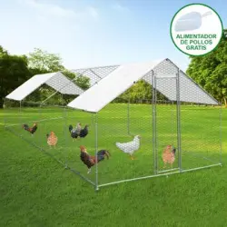 Jaula Aves De Corral Valla Cercado Caja Pollos Acero Pollos 4m X 8m X 2m