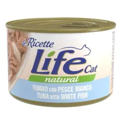 Life Cat «Le Ricette» 4 x 150 g - Atún con pescado blanco