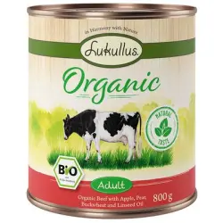 Lukullus Adult Organic Vacuno con manzana (sin gluten) - 6 x 800 g