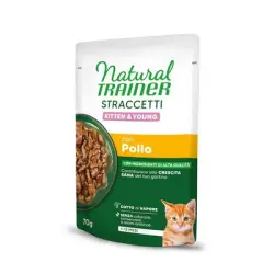 Natural Trainer Straccetti Kitten & Young tiras en salsa 28 x 70 g - Pollo