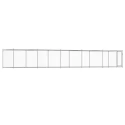 vidaXL Jaula de perros con puerta acero galvanizado gris 8x2x1,5 m