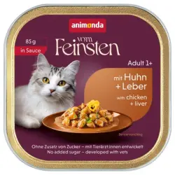animonda vom Feinsten Adult 32 x 85 g - Pollo y hígado en salsa