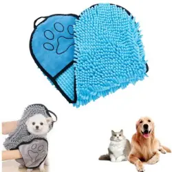FurryFusion Toalla de baño para perros - Azul