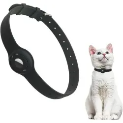 HausPets Collar antiestrangulamiento Airtag para gatos - Silicona, negro - Unidad Black One S