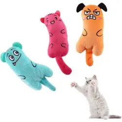 HausPets Juego 3 juguetes peluche suaves gatos limpieza dental limpieza - Artículo 1