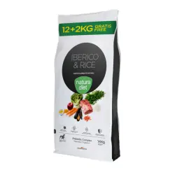Natura Diet Ibérico y Arroz pienso para perros - 14 kg (12 + 2 kg ¡gratis!)