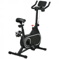 Sportnow Bicicleta Estática Con Ruedas Asiento Y Manillar Ajustables Negro