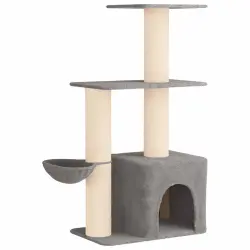 vidaXL Árbol para gatos con postes de sisal Árbol rascador Torre Gatos Juego - 133 cm