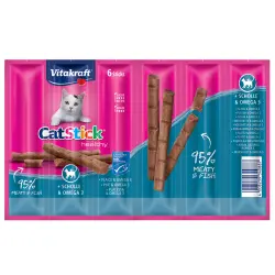Vitakraft Cat Stick snacks para gatos - Platija y omega-3 (6 x 6 g)