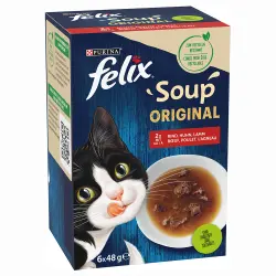 Felix Soup 6 x 48 g sopa para gatos - Pack mixto (3 x 6 x 48 g)