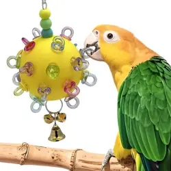 FurryFusion Pelota masticable para loros - AMARILLO