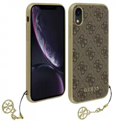 Guess Funda Rígida Monograma Marrón para iPhone XR