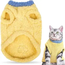 HausPets Abrigo de invierno para gatos: suave, al viento y transpirable - AMARILLO