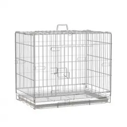 Jaula Plegable Para Perros De Pp Metal 61x43x50 Cm-pawhut. Blanco