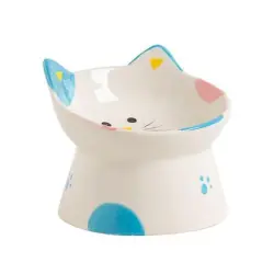 UAMLY Comederos de cerámica elevados para gatos, antivómitos - 1 pieza azul