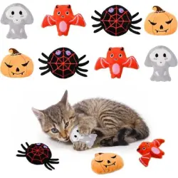 ZooVenture Set de 8 peluches de Halloween: calabaza, araña y murciélago - 8 piezas