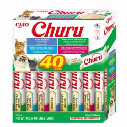 40x14gr Pack Churu para gato adulto Pure Mix de Atún y Pollo