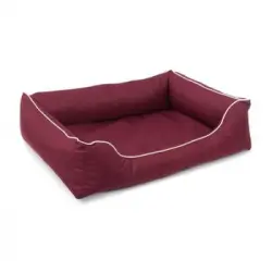Cama Para Perro Sofá Mestizo Valencia 100x75cm Color Burdeos/blanco
