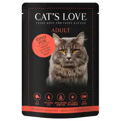 Cat's Love 12 x 85 g comida húmeda para gatos - Vacuno puro