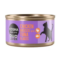 Cosma DUO Layer 6 x 70 g - Mousse de pollo con trozos de atún