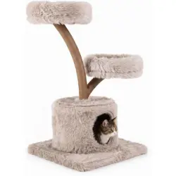 GIANTEX Árbol de rayado de madera, 105 cm Árbol de gato - 1 Árbol