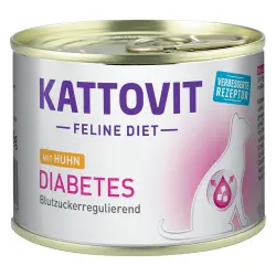 Kattovit Diabetes/Sobrepeso 6/12 x 185 g en latas para gatos - 6 x 185 g Pollo