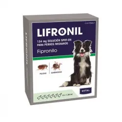Lifronil Pipetas Anti Pulgas Para Perros Medianos (10-20 Kg) 6 Pipetas 134 Mg