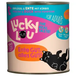 Lucky Lou Adult 6 x 800 g comida húmeda para gatos - Aves de corral y pato