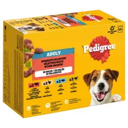 Multipack Pedigree Adult en bolsitas para perros - Adult 48 x 100 g - Pack mixto en gelatina (4 variedades) - Pack Ahorro