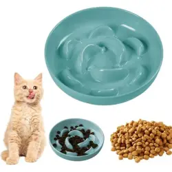UAMLY Comedero lento para gatos - 1 artículo, azul