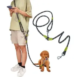 UAMLY Correa reflectante para perros manos libres - Negro