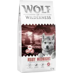 Wolf of Wilderness Junior «Ruby Midnight» con vacuno y conejo, sin cereales - 12 kg