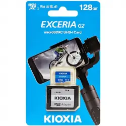 Kioxia Exceria G2 MicroSDXC 128GB UHS-III U3 A1 V30 Clase 10 + Adaptador SD