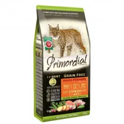 Primordial Sterilised Exigent Pienso para Gatos Esterilizados con Salmón y Codorniz, 2 Kg