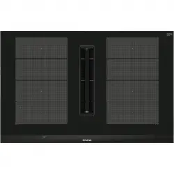 Siemens EX875LX67E Placa de Inducción Flexible 4 Zonas con Extractor Integrado Negra