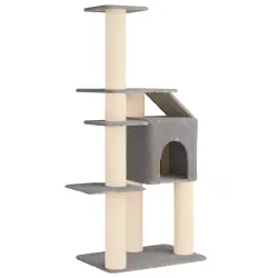 vidaXL Árbol para gatos con postes de sisal Torre Gatos Muebles Felinos - 183 cm