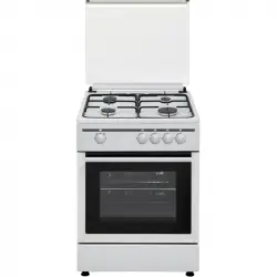 Vitrokitchen CB55BN Cocina de Gas Natural 4 Zonas + Horno Blanca