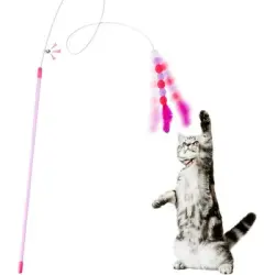 ZooVenture Timbre interactivo con forma de gato y pluma de caña - Materiales: Plumas naturales, felpa suave