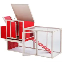 FINCA CASAREJO Gallinero Sonora con Parque para Exterior Capacidad 4-5 Aves - ECOFLEX Material sostenible y Duradero. Fácil Montaje - 207 x 73,4 x 80 cm