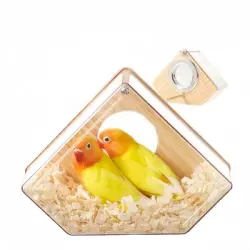 FurryFusion Casa para pájaros de madera transparente - Artículo 1