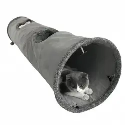 FurryFusion Túnel plegable de gamuza para gatos - Gris