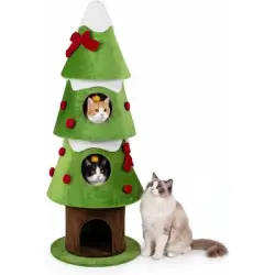GIANTEX Árbol rascador de 3 niveles de 158 cm con diseño de árbol - 1 Árbol