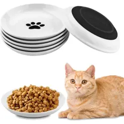 HausPets 6 comederos cerámica gato planos antideslizantes - 6 cuencos de cerámica