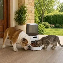 Leeby Comedero Automático Inteligente de Acero Inoxidable para perros y gatos - 5 l