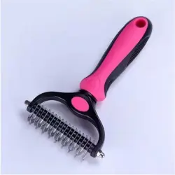 Pawffee Peine de doble cara (grande, rosa): antienredos y cabello muerto - 1 pieza