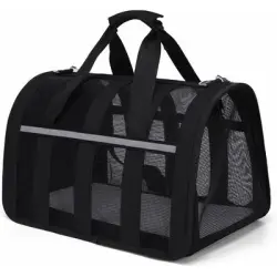 UAMLY Bolsa para gatos plegable y transpirable - Talla S, negro, 34x24x24cm, Menos de 3 kg